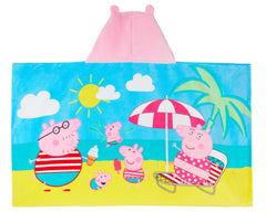 Peppa Pig hooded towel featuring Evie and family for holiday fun