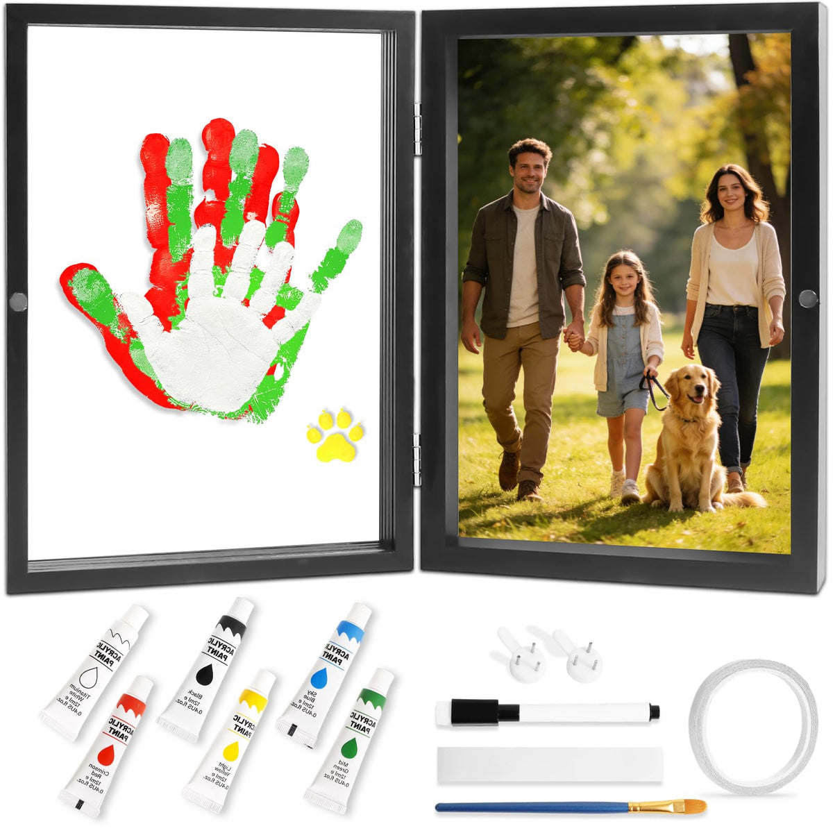 Pequecom family handprint kit frame assembly creates lasting memories.