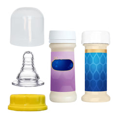 Pequeño collar ring set with Similac bottle for leak-free feeding.
