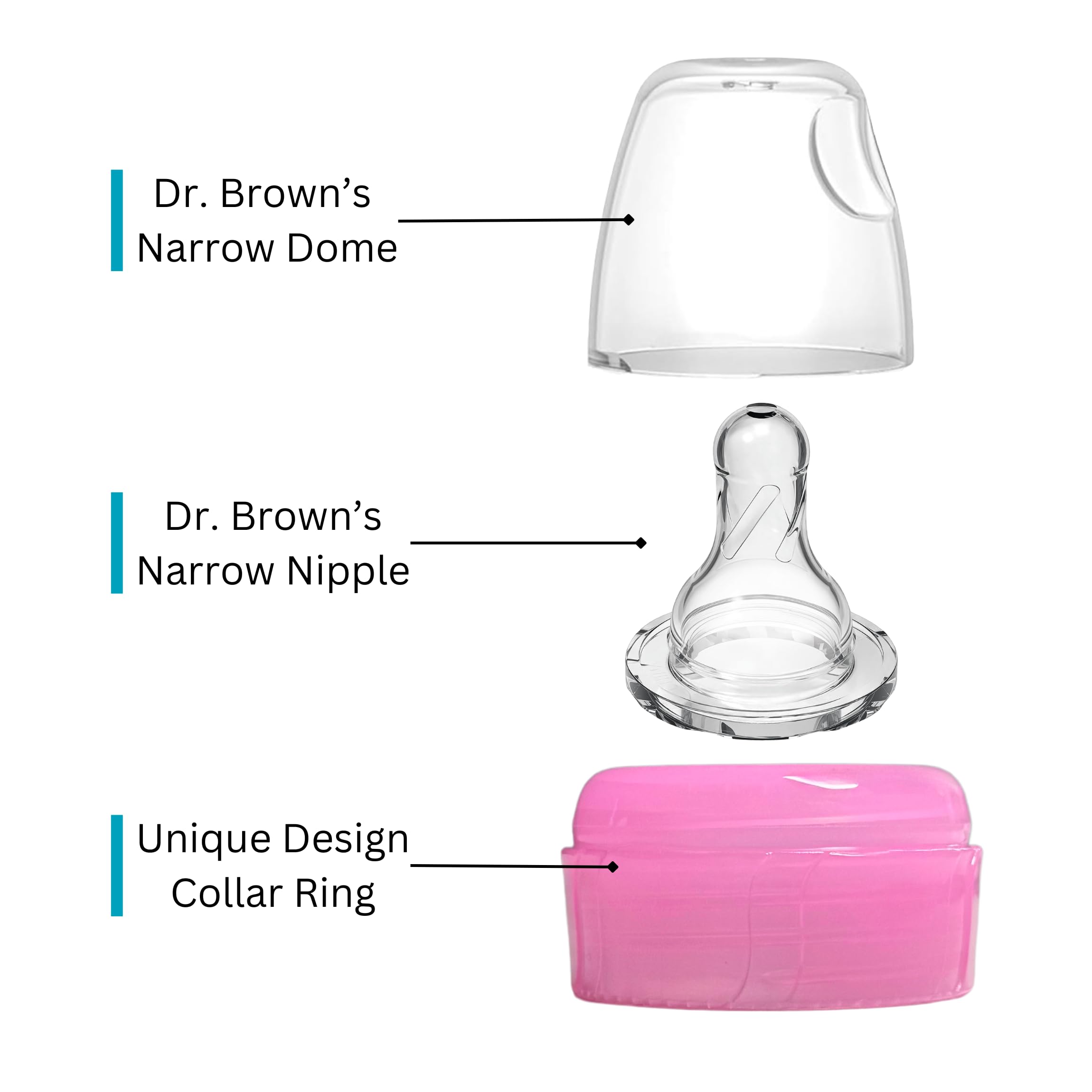 Pequeño collar compatible with Dr. Brown's 8 oz narrow bottle for a secure seal.
