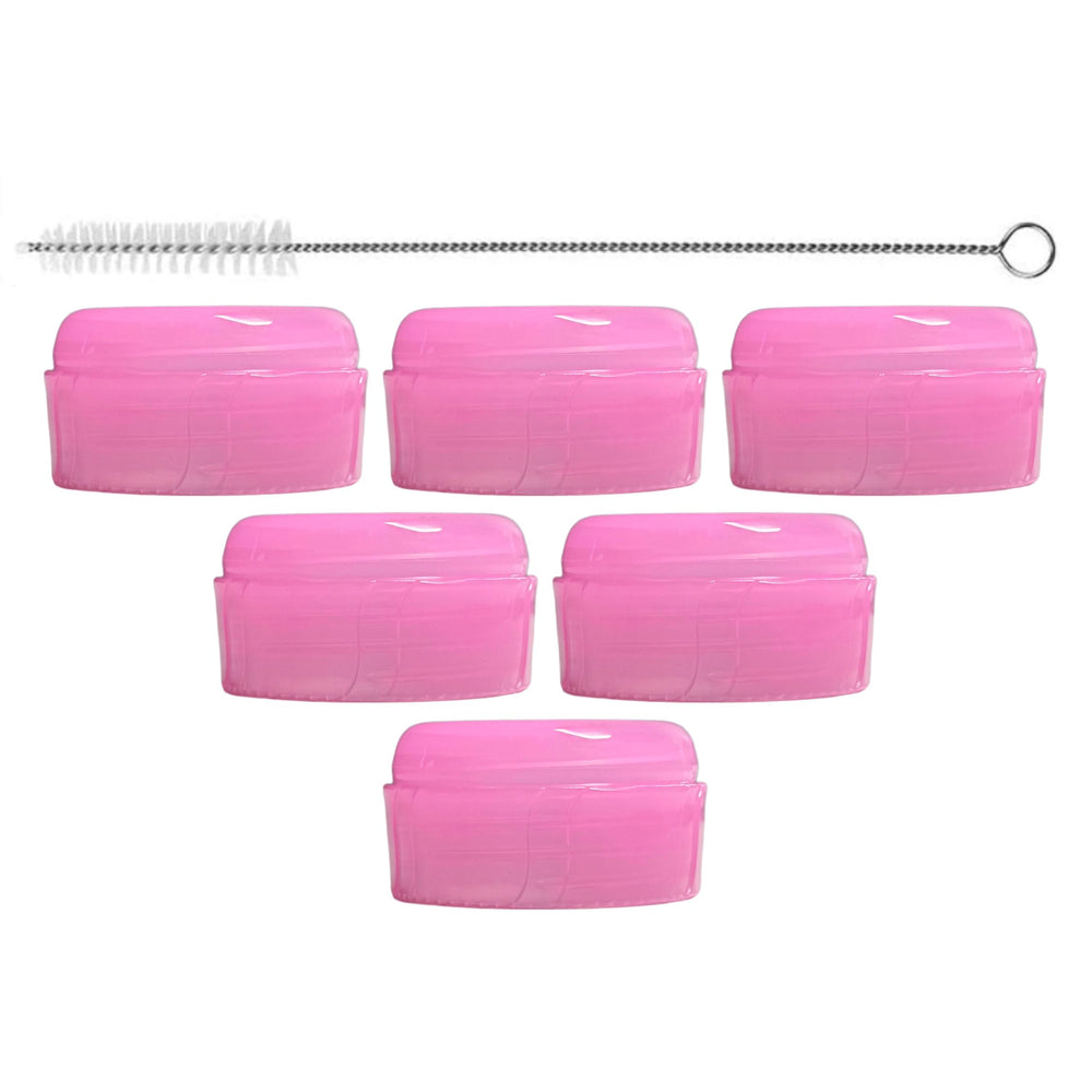 Pequeño replacement nipple ring collar pink, six-pack for Dr. Brown's Narrow bottles, mess-free.