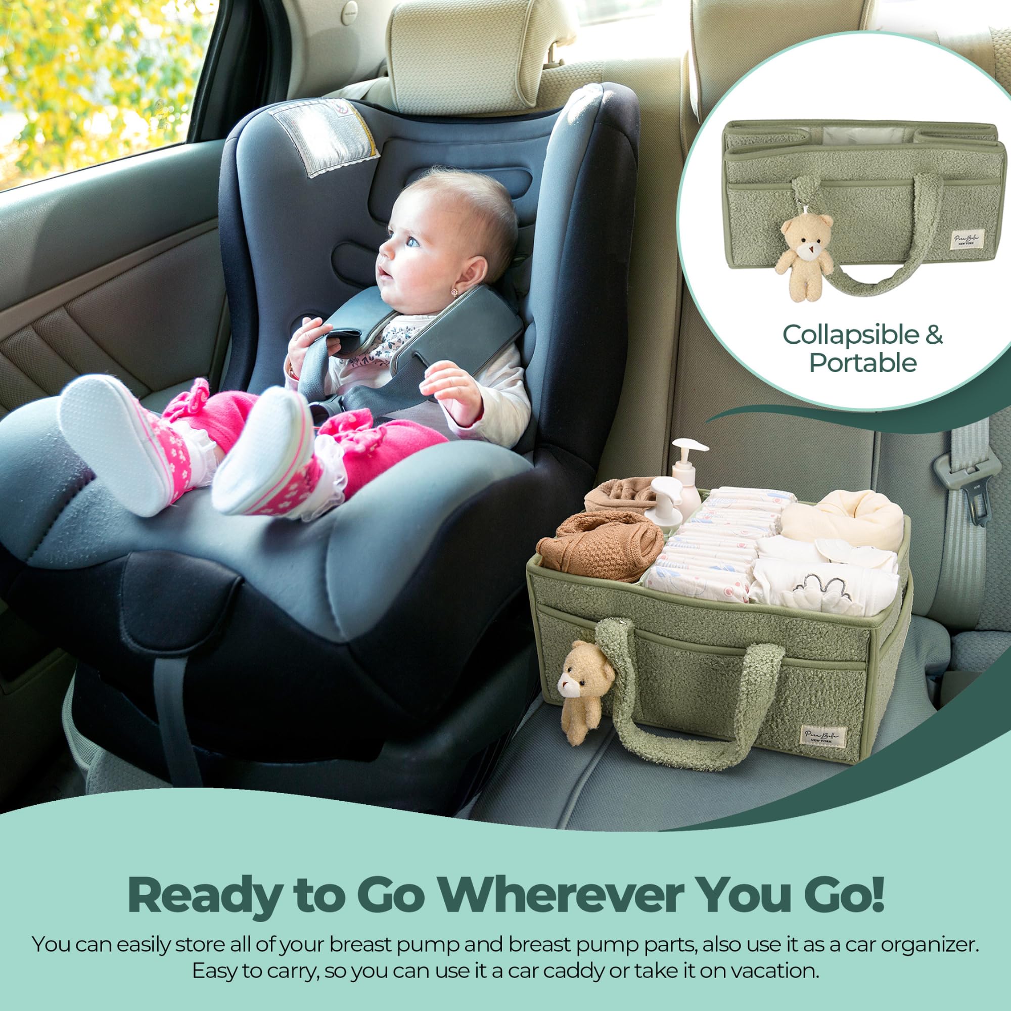 Perabella baby toy storage helps keep nursery clutter tidy.