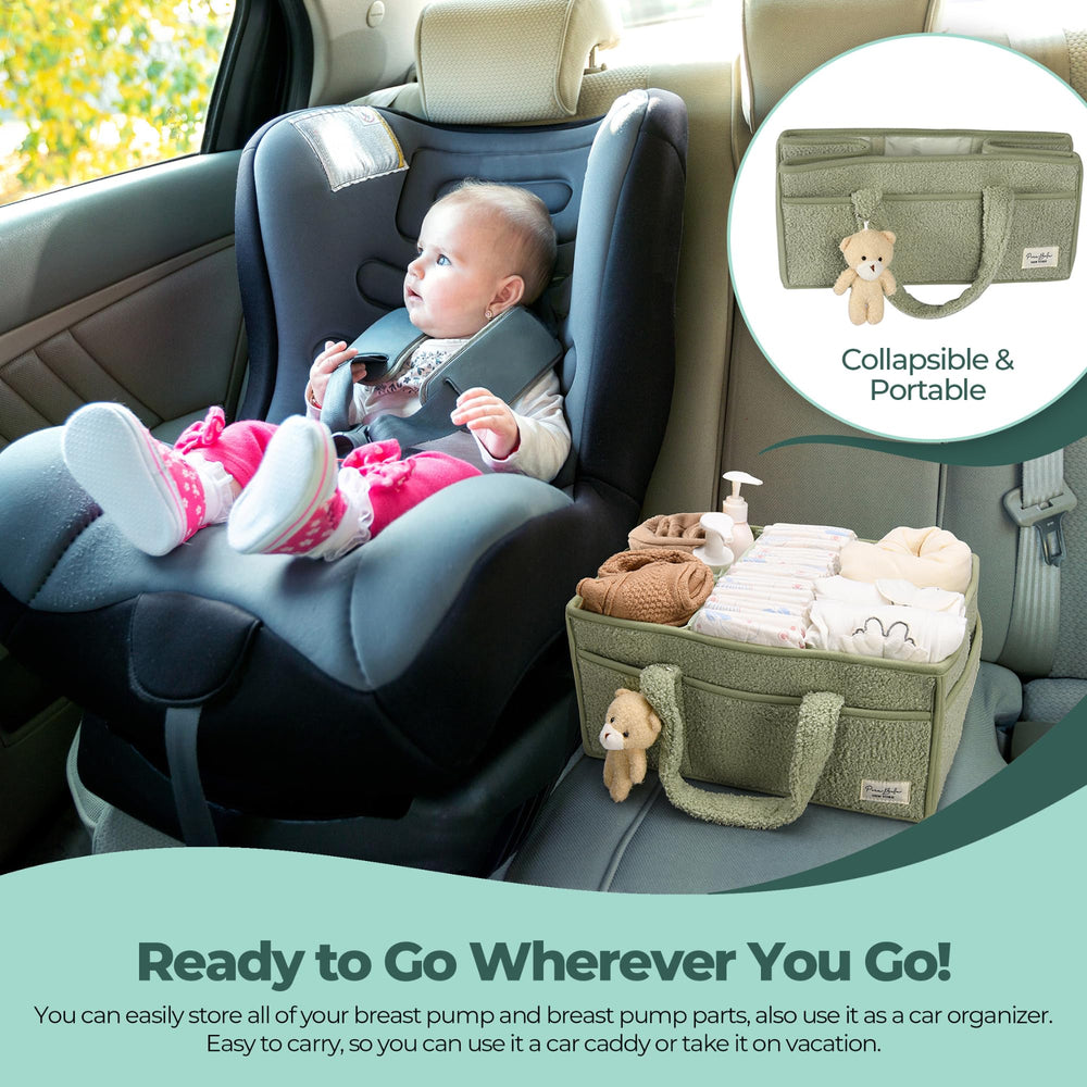 Perabella baby toy storage helps keep nursery clutter tidy.