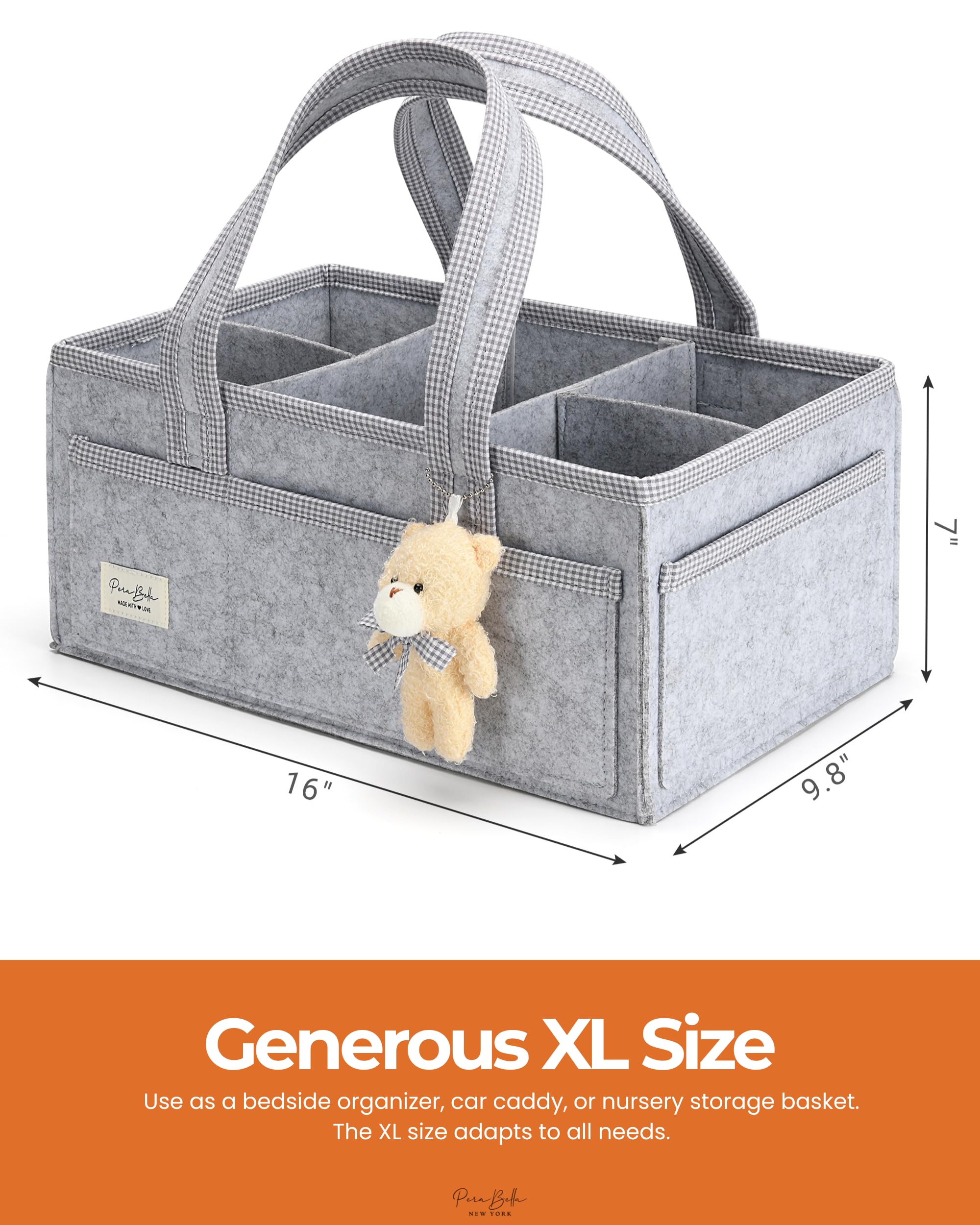 PeraBella car diaper caddy keeps supplies within reach