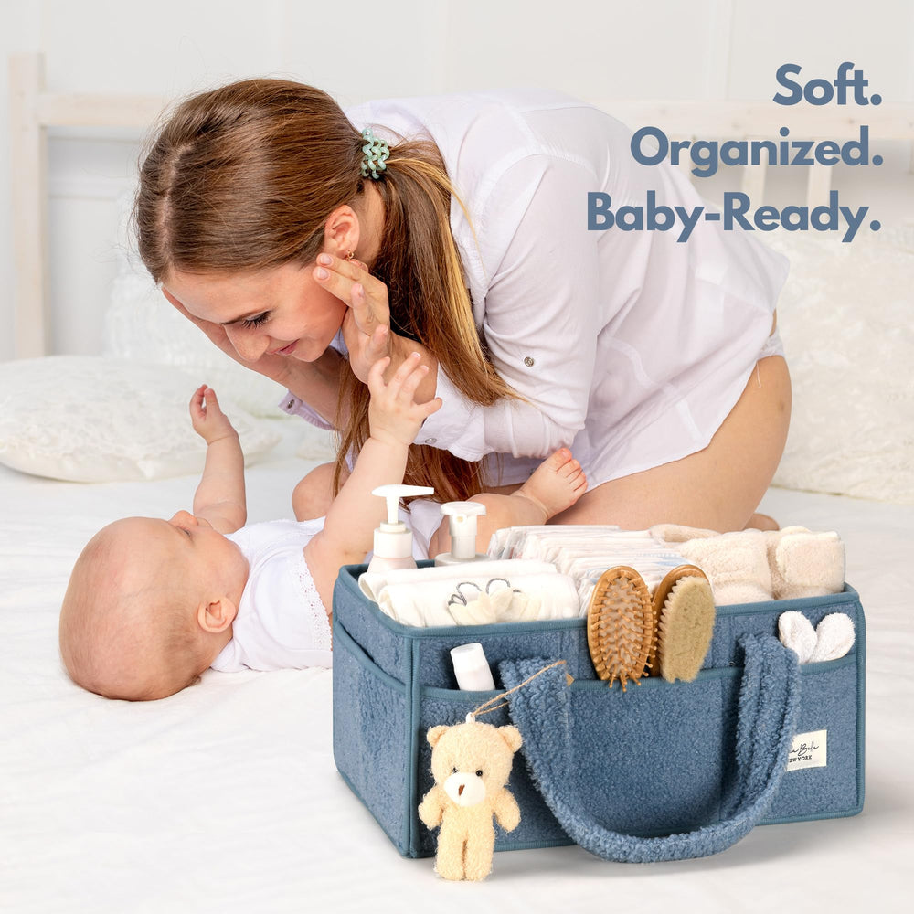 PeraBella car caddy organizer keeps diaper essentials within reach during trips.