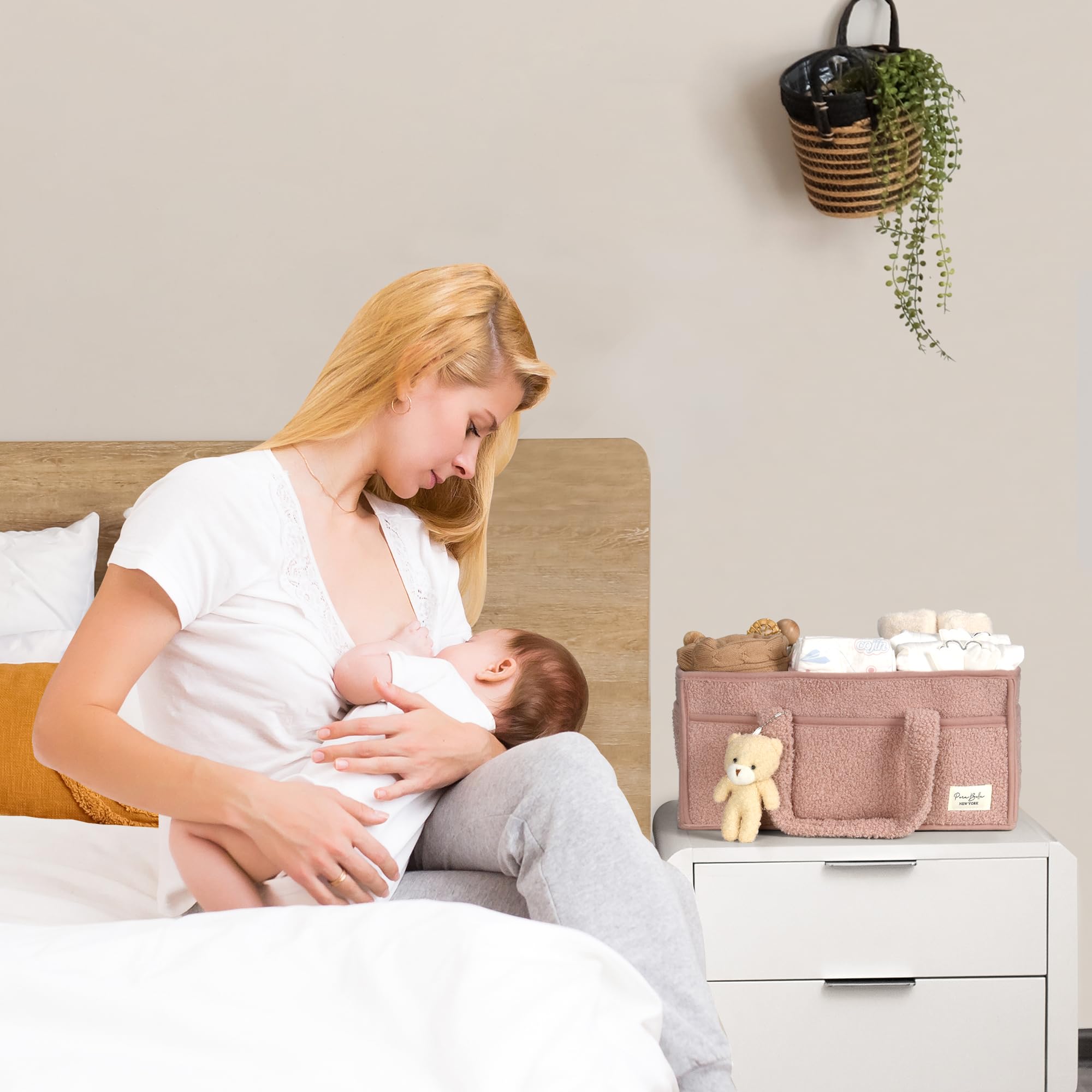 PeraBella diaper caddy dimensions fit nursery must-haves in compact space.