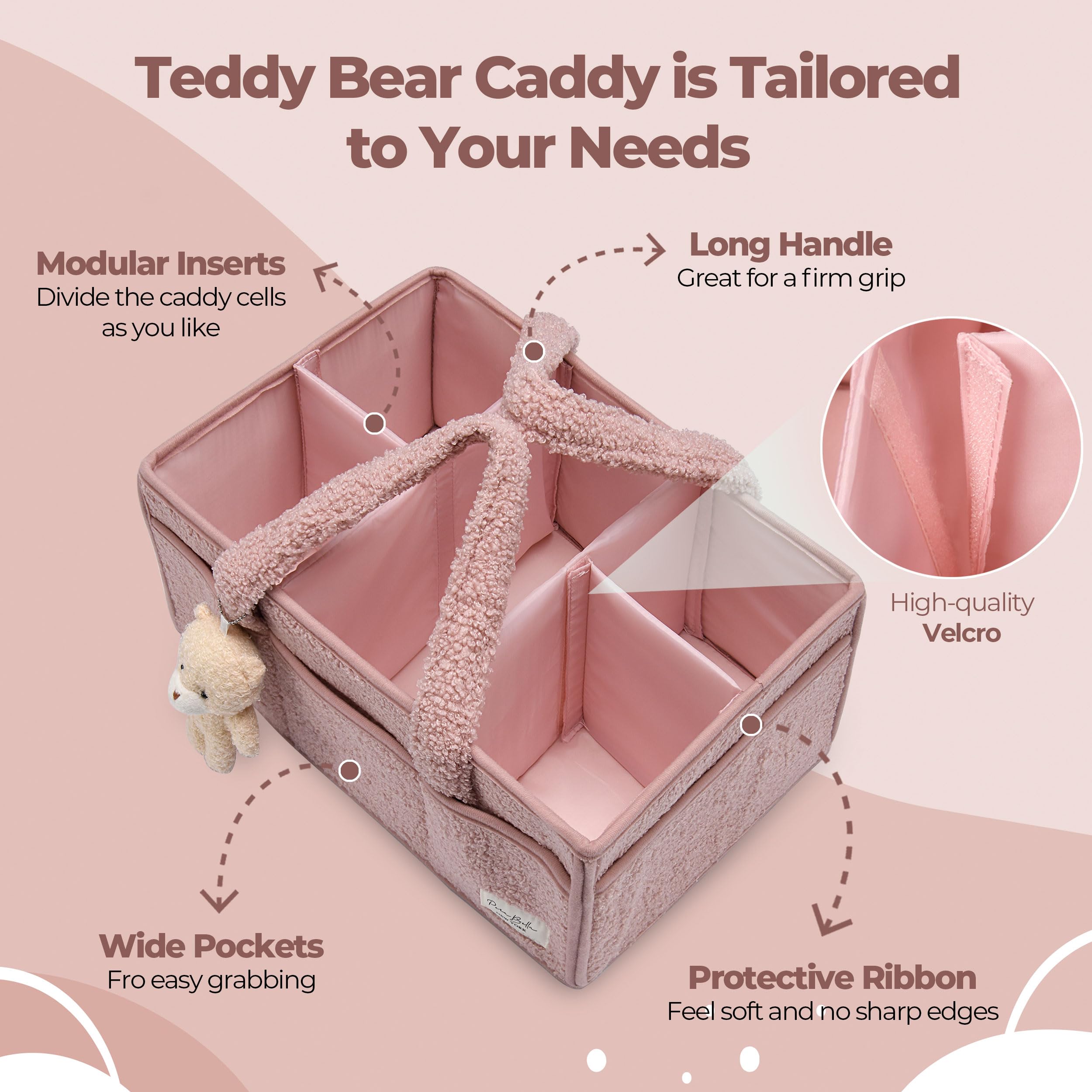 PeraBella diaper caddy in car acts as a portable organizer.