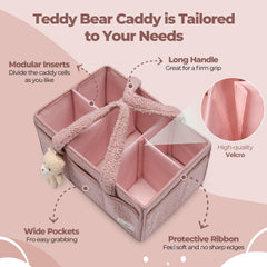 PeraBella diaper caddy in car acts as a portable organizer.