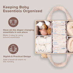 PeraBella diaper caddy featuring a teddy bear charm for a charming gift touch.