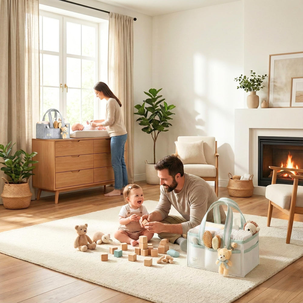 PeraBella diaper caddy makes a thoughtful baby shower gift for new families.