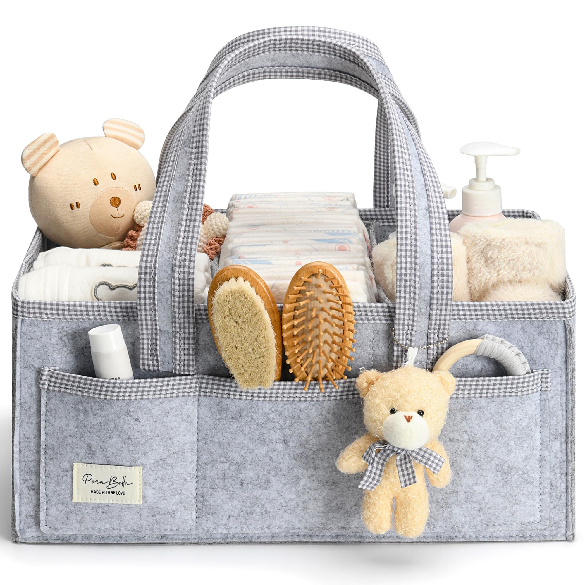 PeraBella diaper caddy with handle for easy bedside changing