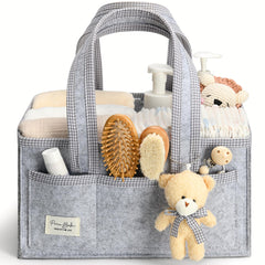 PeraBella diaper caddy with handle for easy nursery transport and organization.