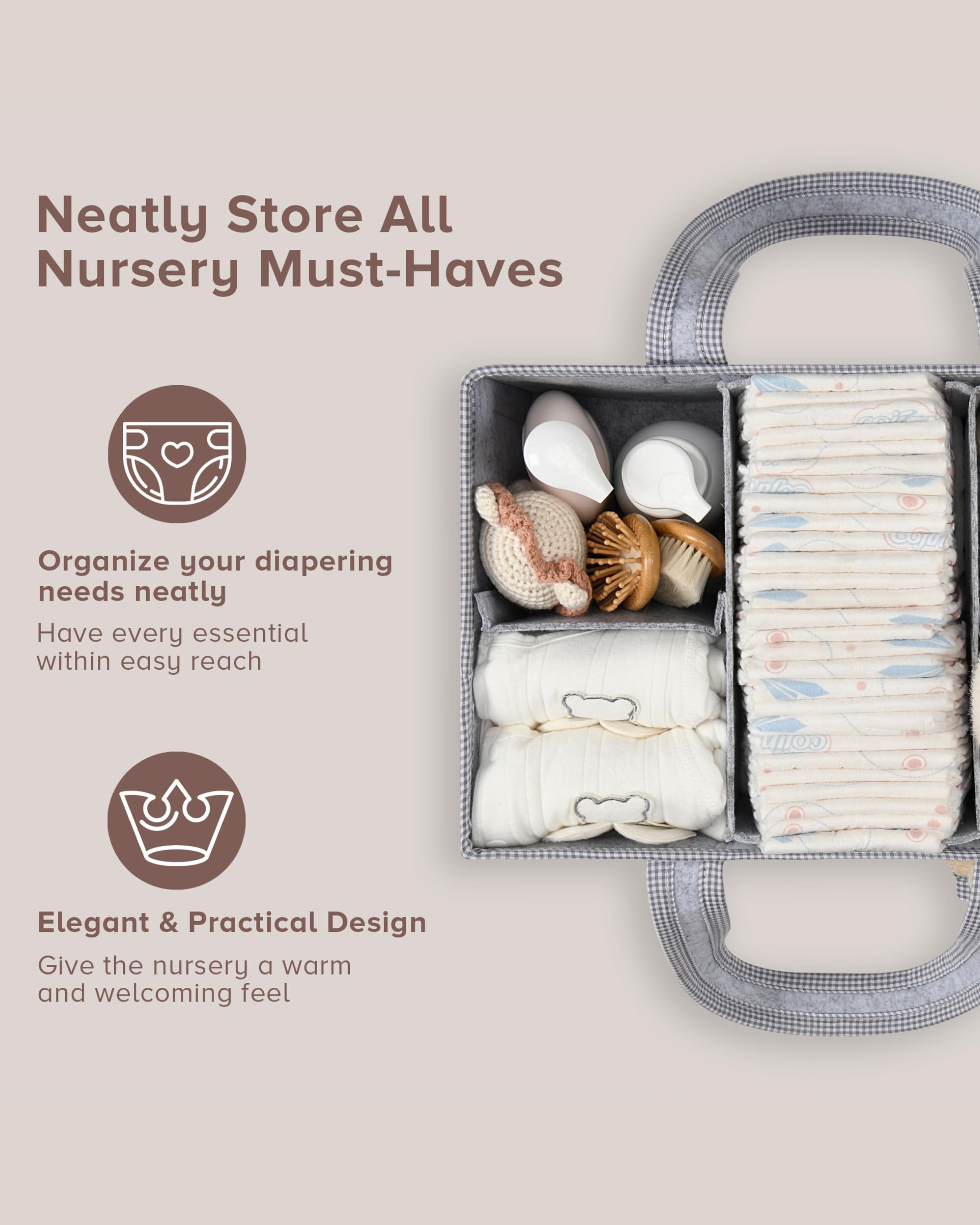 PeraBella diaper and wipes basket for nursery efficiency