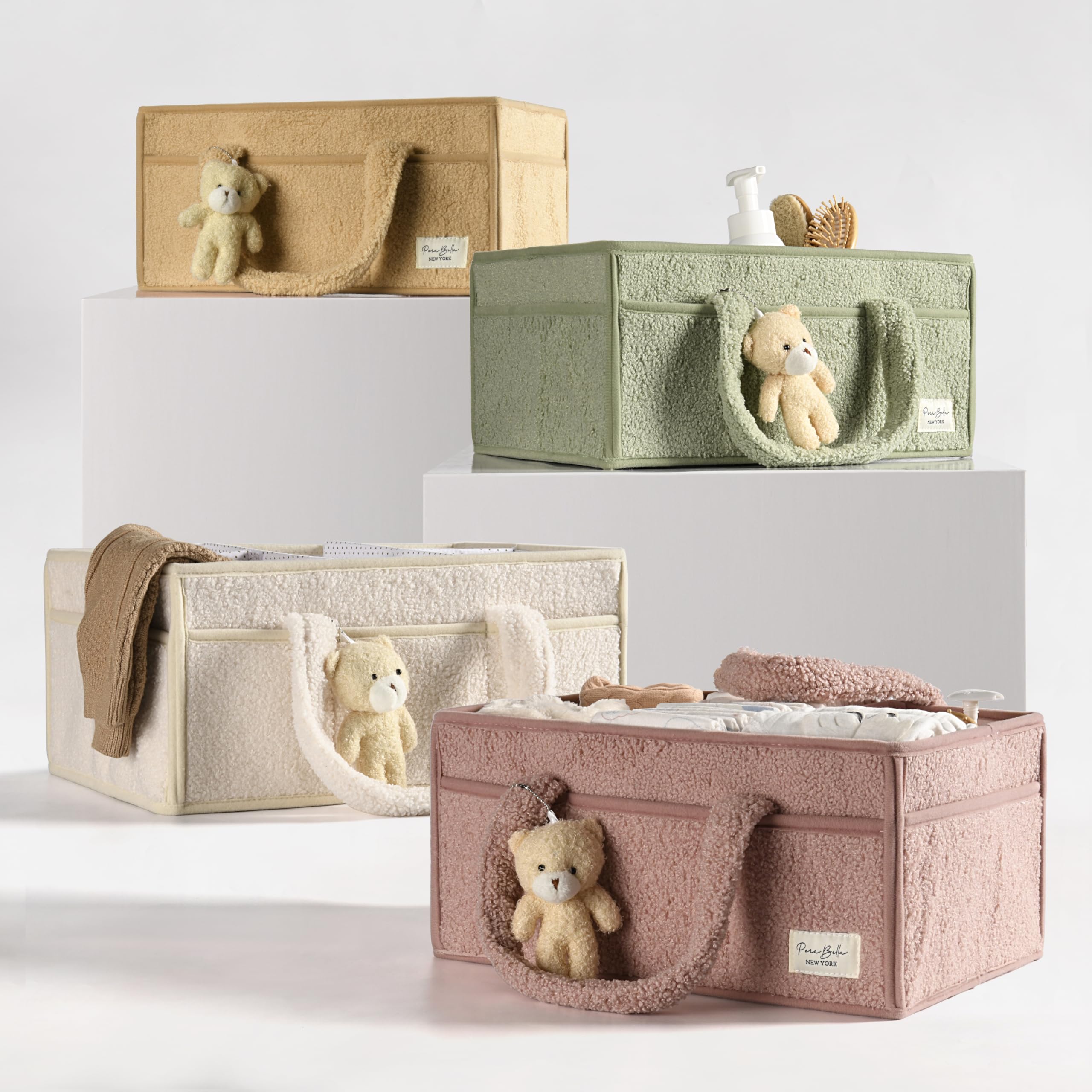 PeraBella large nursery storage measures 15 by 10 by 7 inches to maximize space.