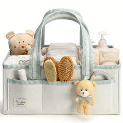 Perabella XL diaper caddy with handle for easy portability.