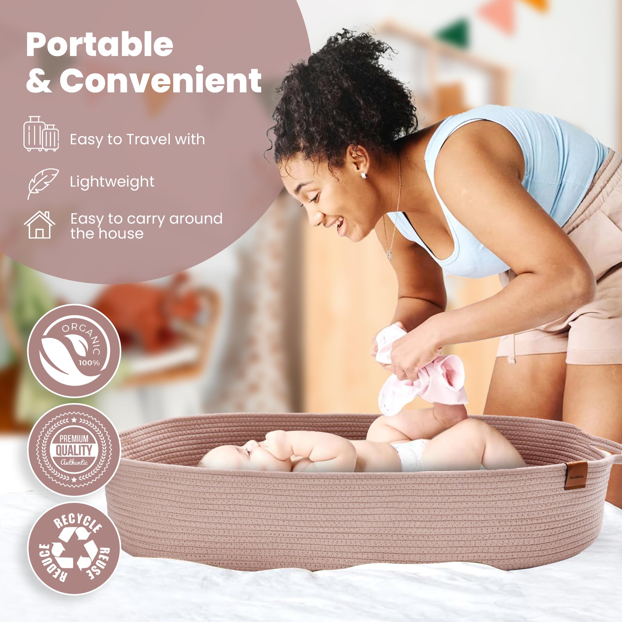 PeraBella XL waterproof pad cover keeps changing surfaces clean and dry.