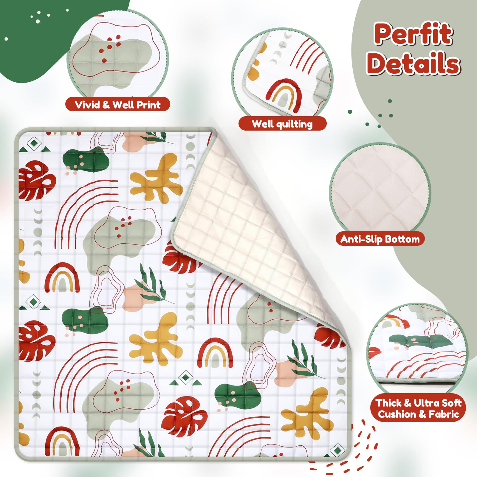 Colorful boho pattern on Percozzi mat boosts sensory exploration during play