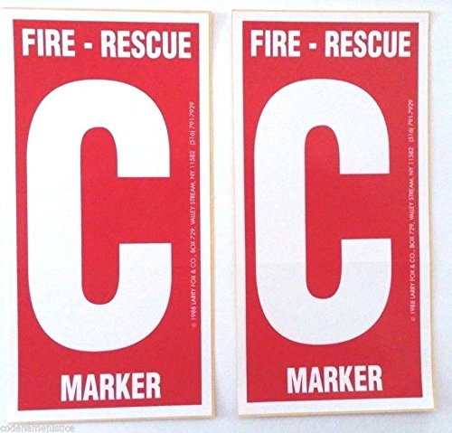 Perfectly Safe Tot Finders decals on a window clearly marking children's rooms for quick safety checks