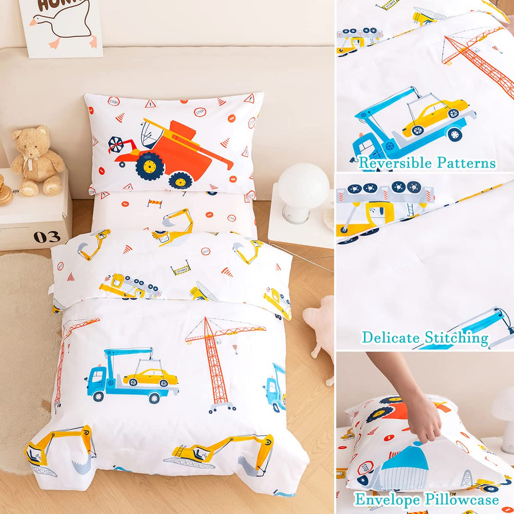 PERFEMET fitted and flat sheets shown for secure fit on toddler beds.