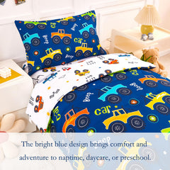 PERFEMET car print toddler pillowcase with cars for easy care