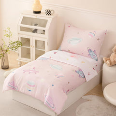 PERFEMET pink space fitted sheet with breathable microfiber for all-night comfort.