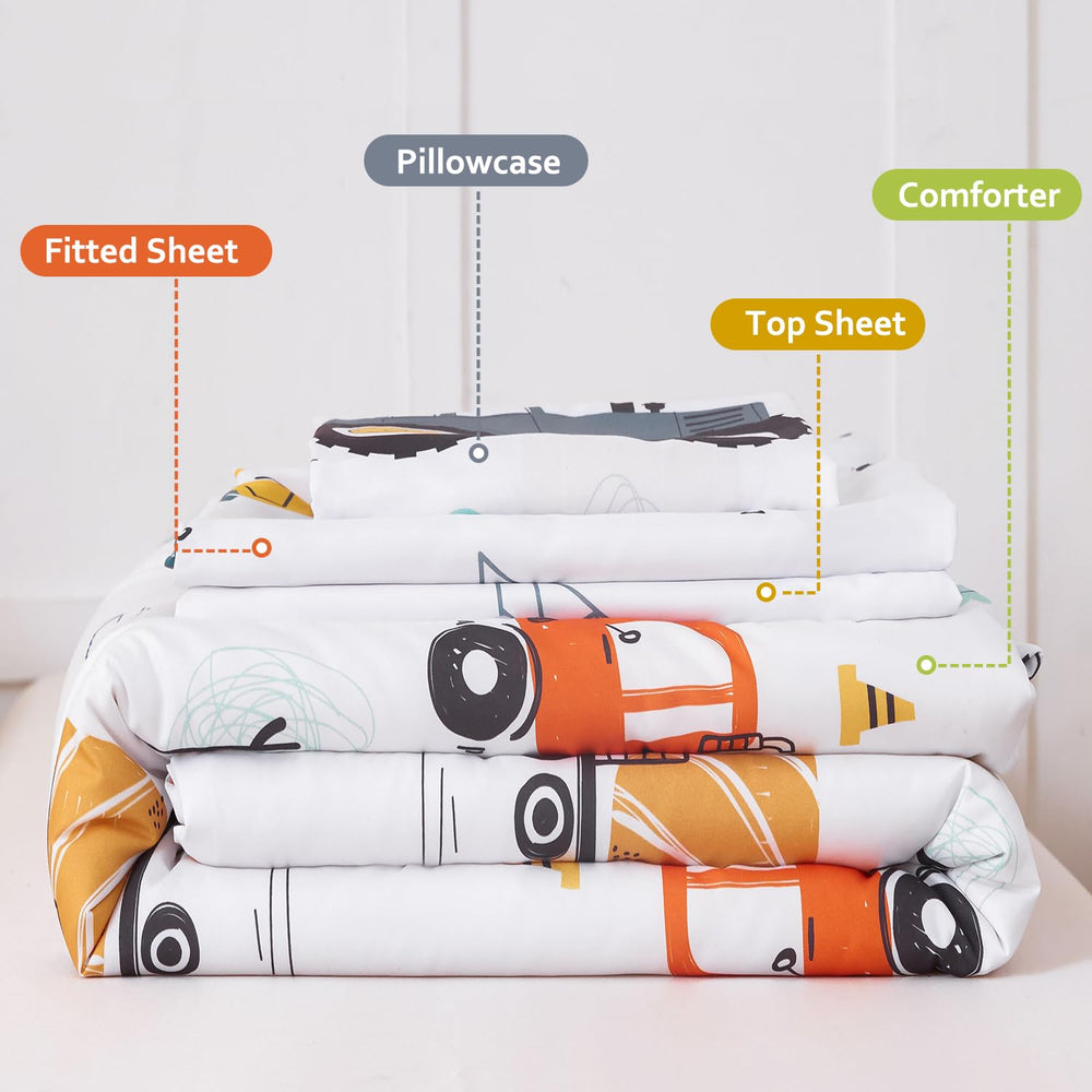 PERFEMET toddler bed room setup displaying the complete bedding ensemble