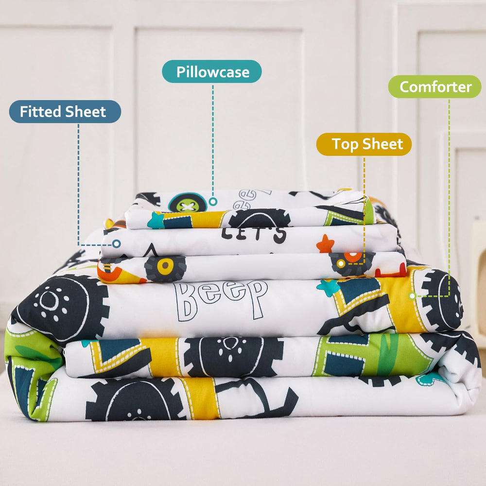 PERFEMET 4-piece set includes comforter, sheets, and pillowcase.