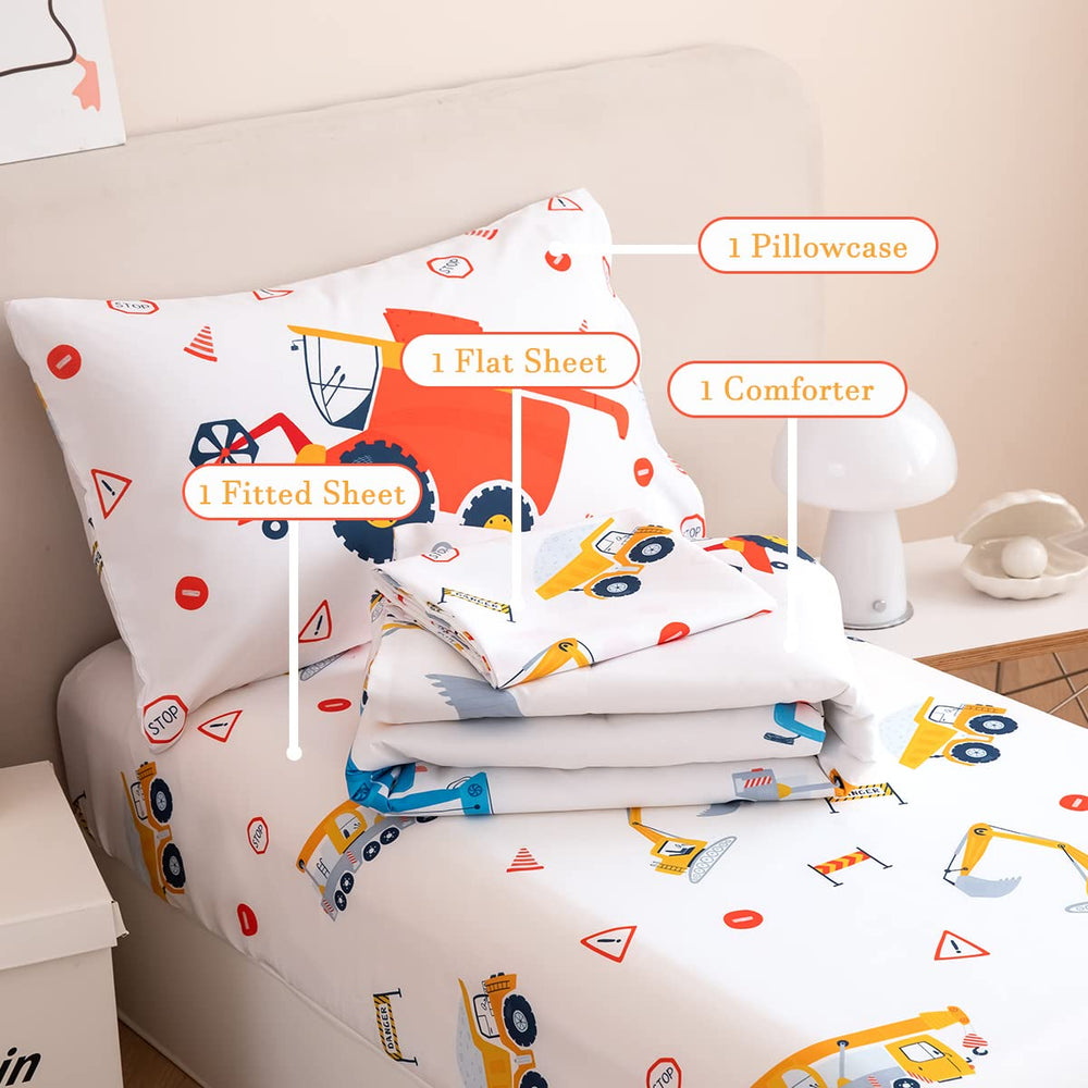PERFEMET white comforter set adds playful all-season bedding to a nursery.