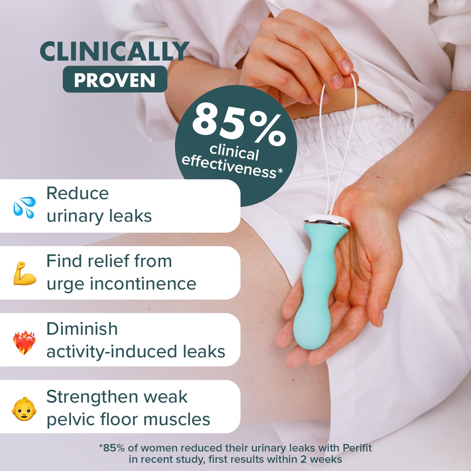 Perifit app screen showing game-based Kegel sessions to motivate training.