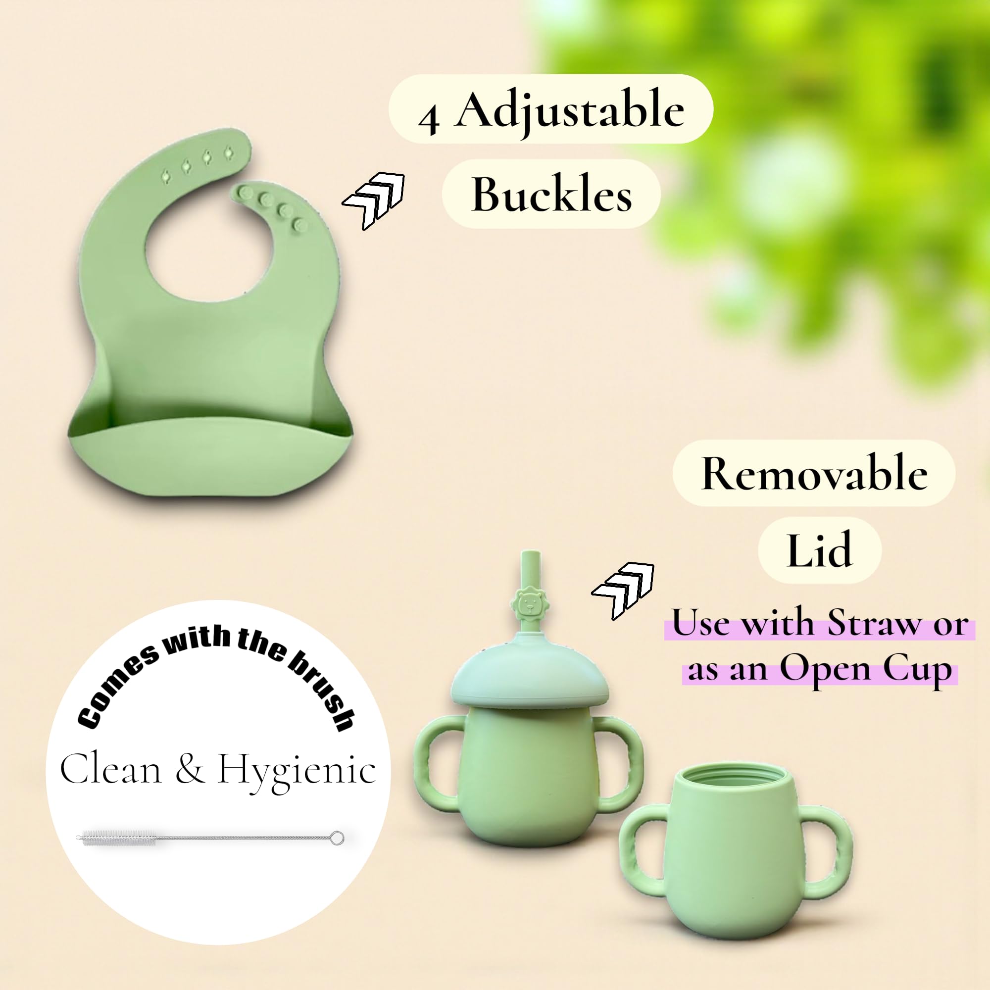 Perlyna Variety silicone bib catching drips to protect clothes