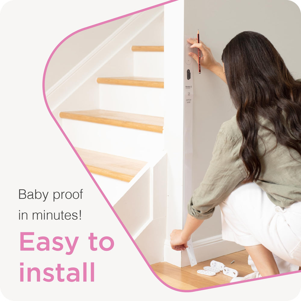 Perma spacers included for baseboard compatibility with installation.