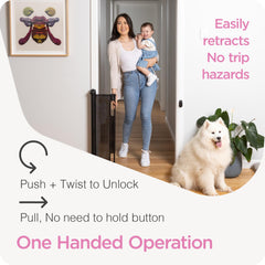 Perma Child Safety gate showing 3-way locking for secure access.