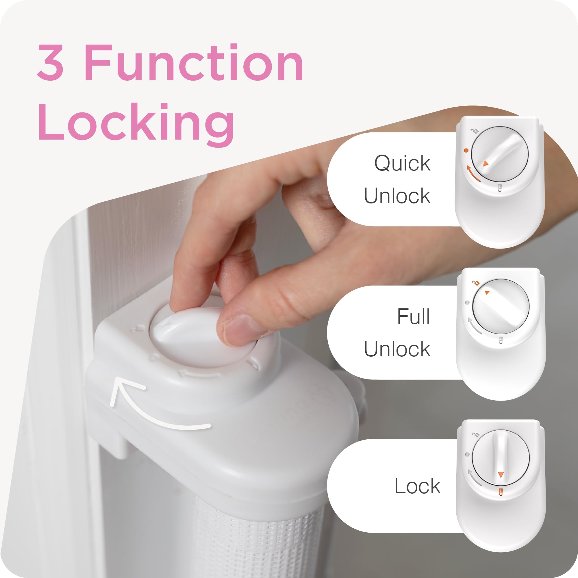 One-handed operation of Perma Child Safety gate for easy access