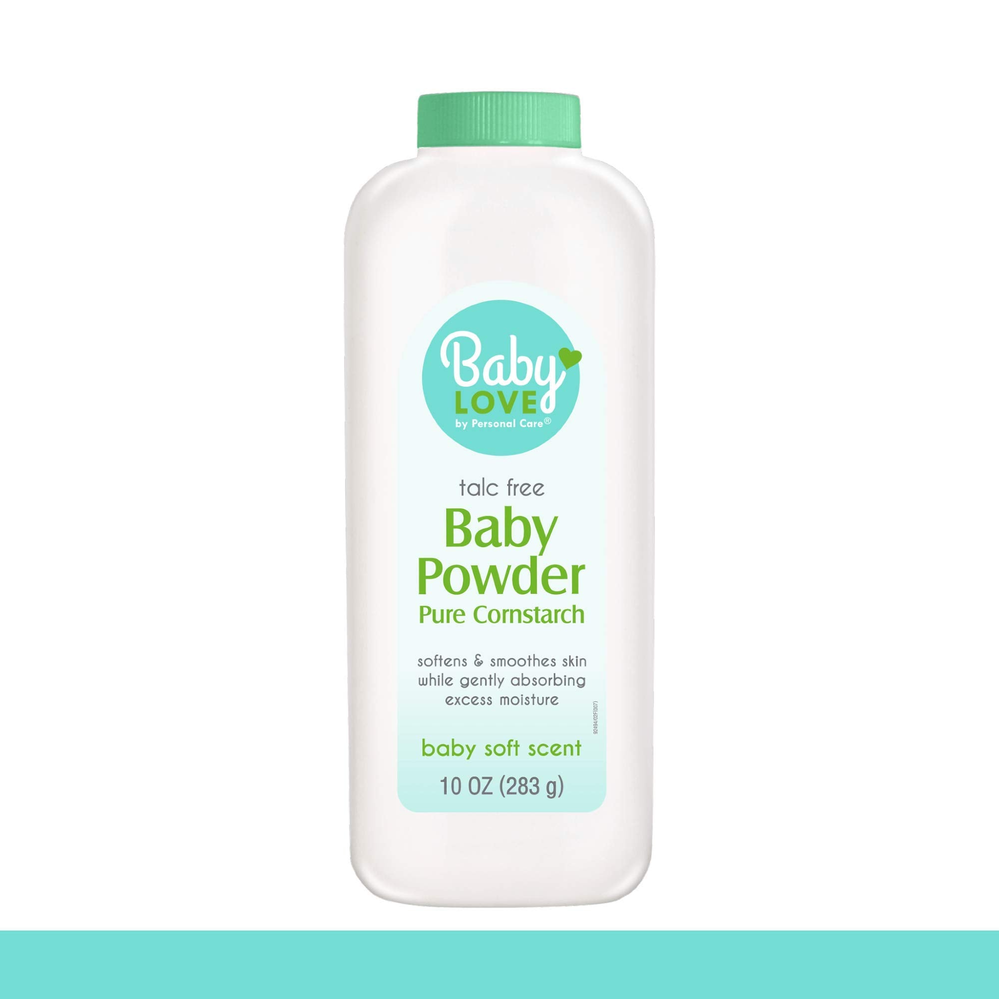 Personal Care Baby Powder texture closeup reveals fine, breathable powder texture.