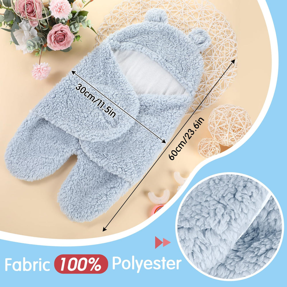 Peryiter bear plush swaddle gray soft, gentle on baby's skin
