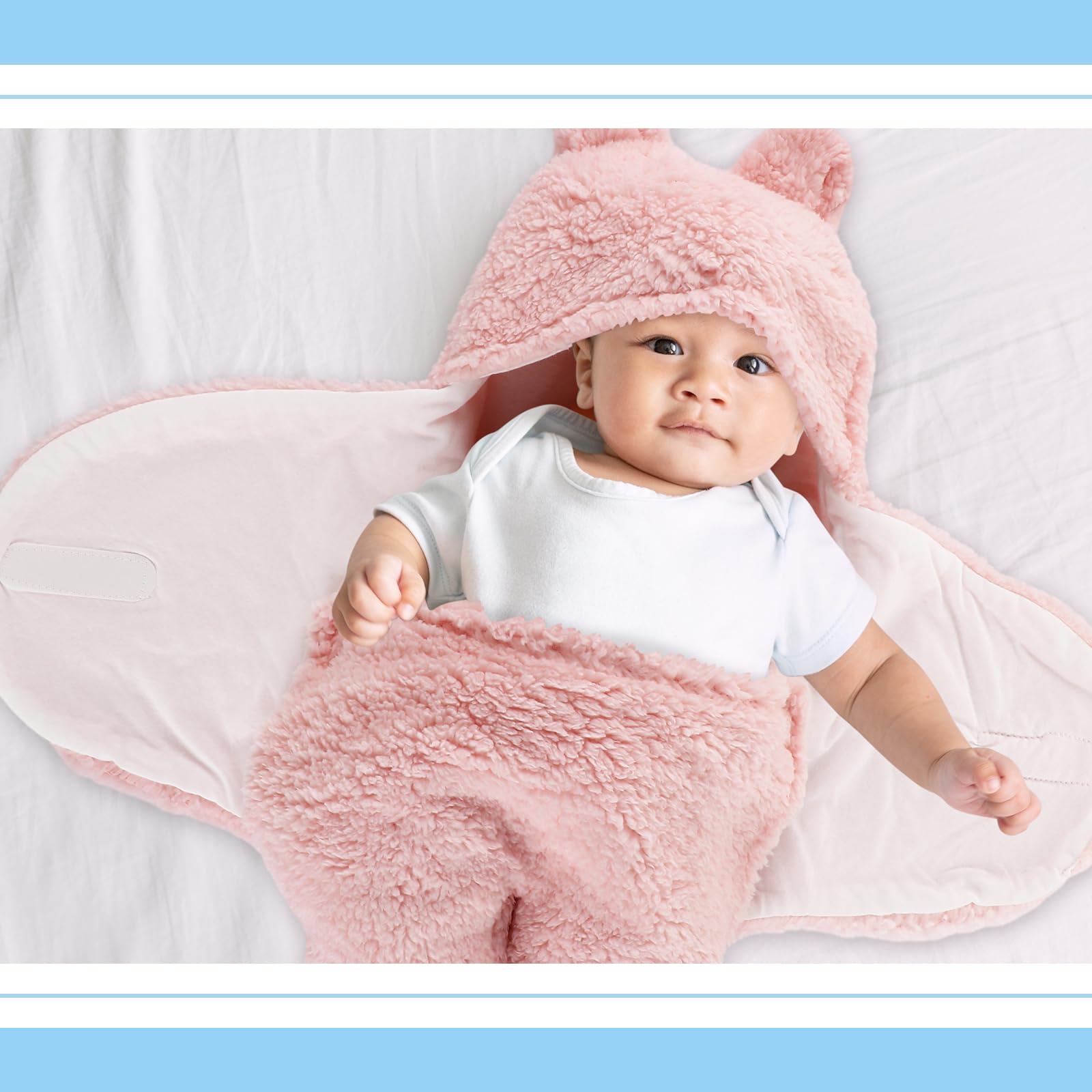 Peryiter bear plush swaddle offers room for baby kicks