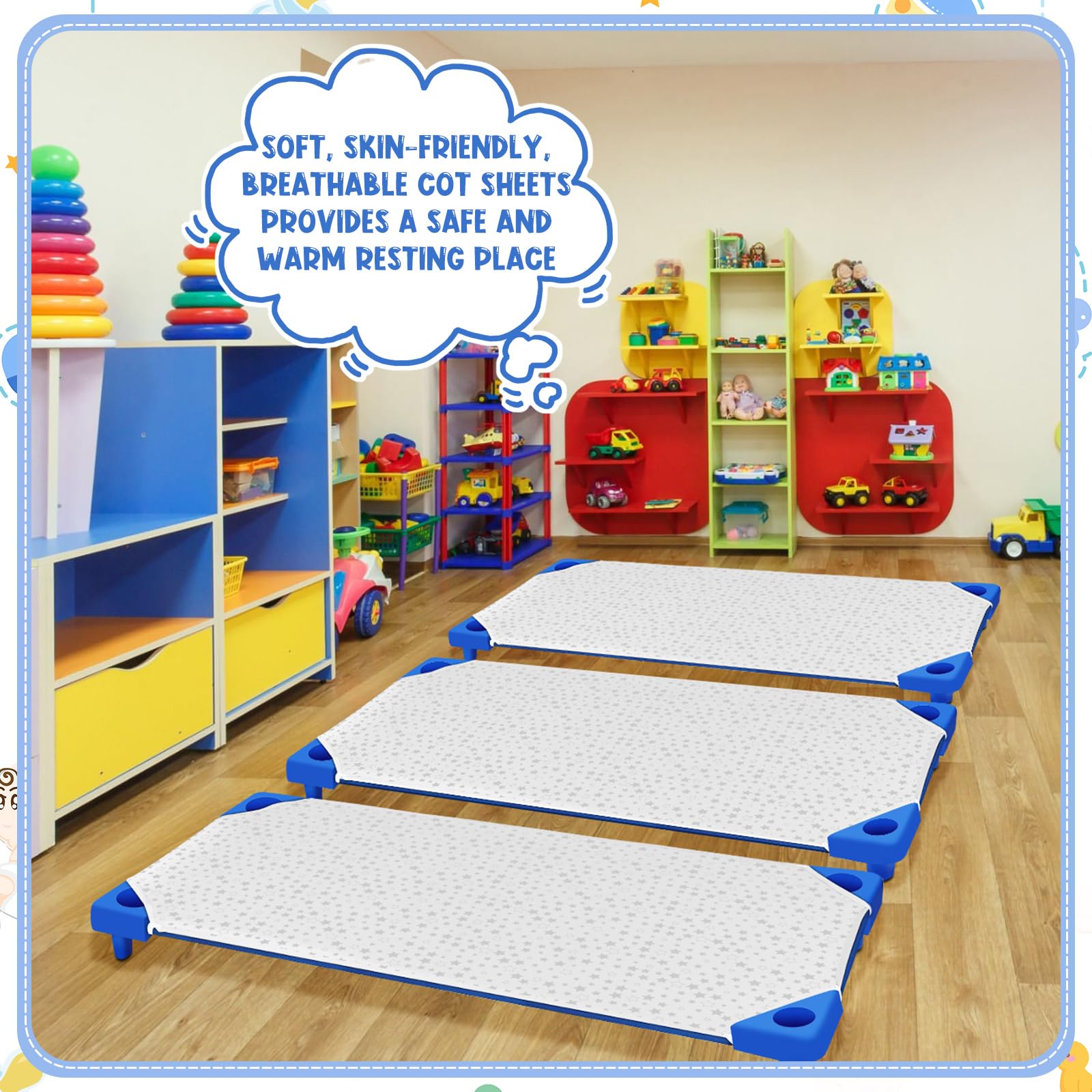 Peryiter sheets fit standard crib and toddler mattresses.