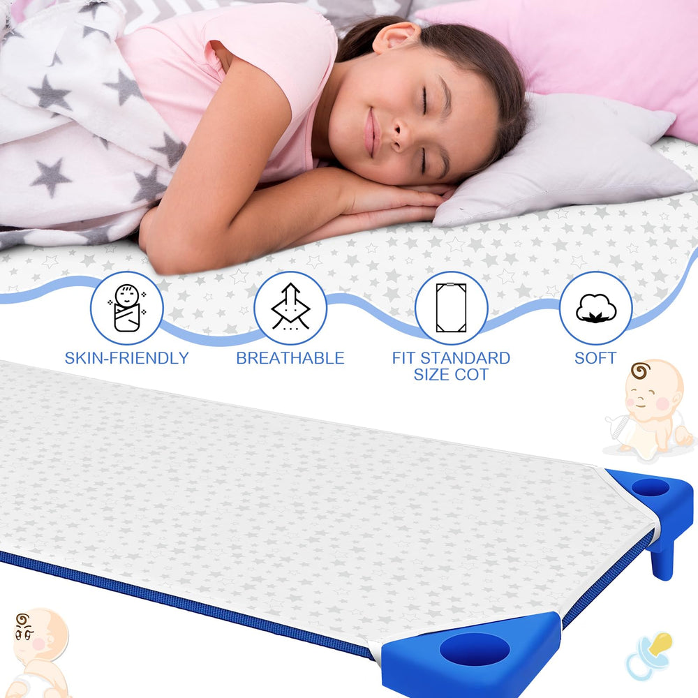 Six-pack Peryiter nap sheets simplify classroom nap time.