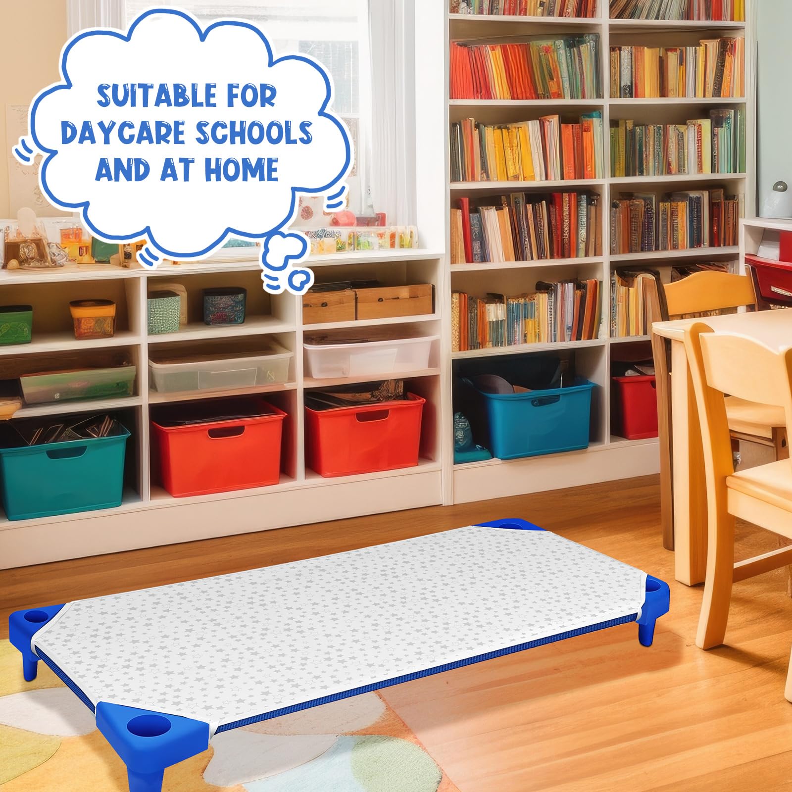 Star-pattern nap sheets suitable for boys and girls.