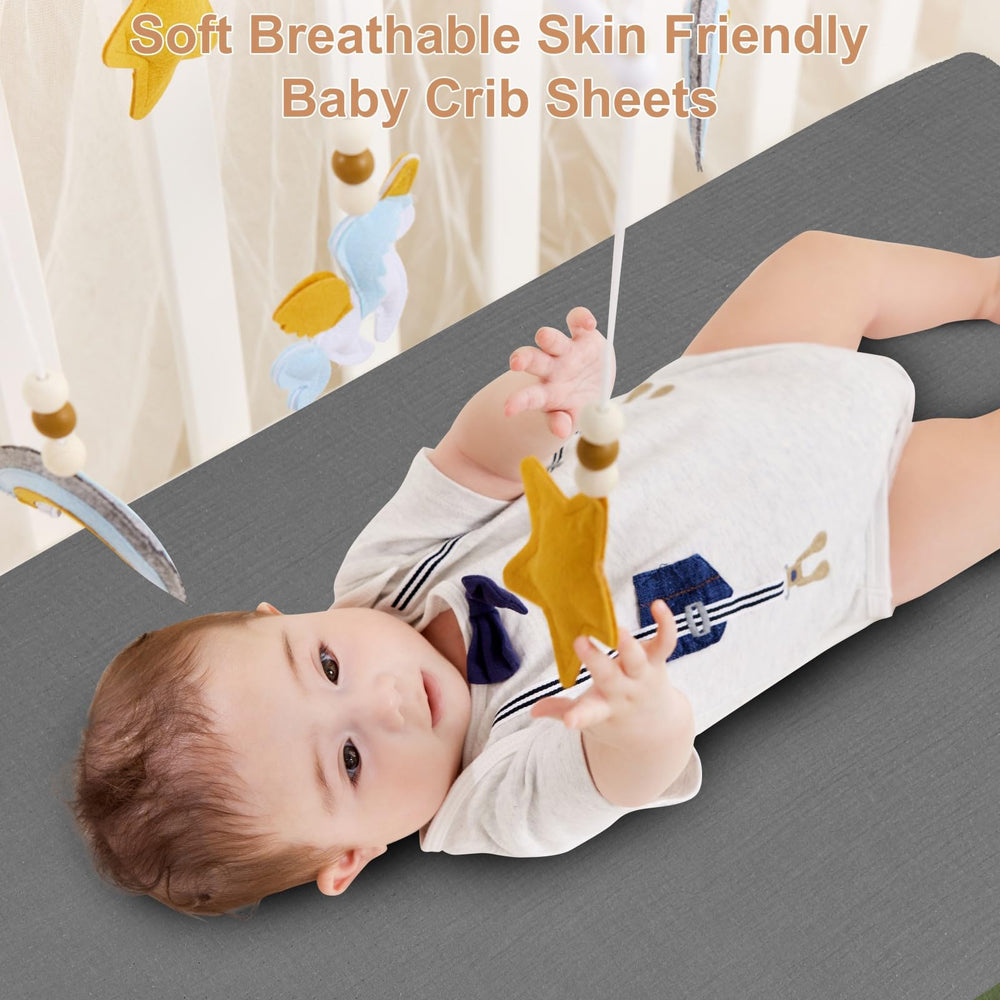 Pet Rejoir olive green crib sheets provide calming vibes and secure fit.