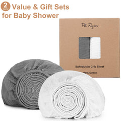 Pet Rejoir sage green muslin crib sheets add gentle color and cozy surface.