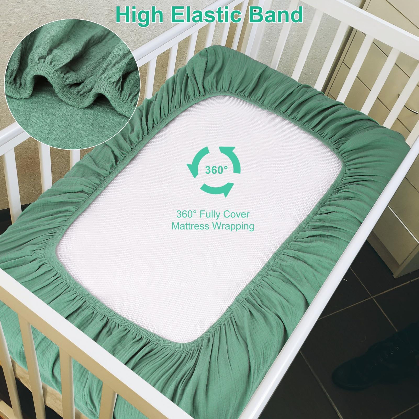 Pet Rejoir deep-pocket 9-inch fitted sheet keeps the mattress snug