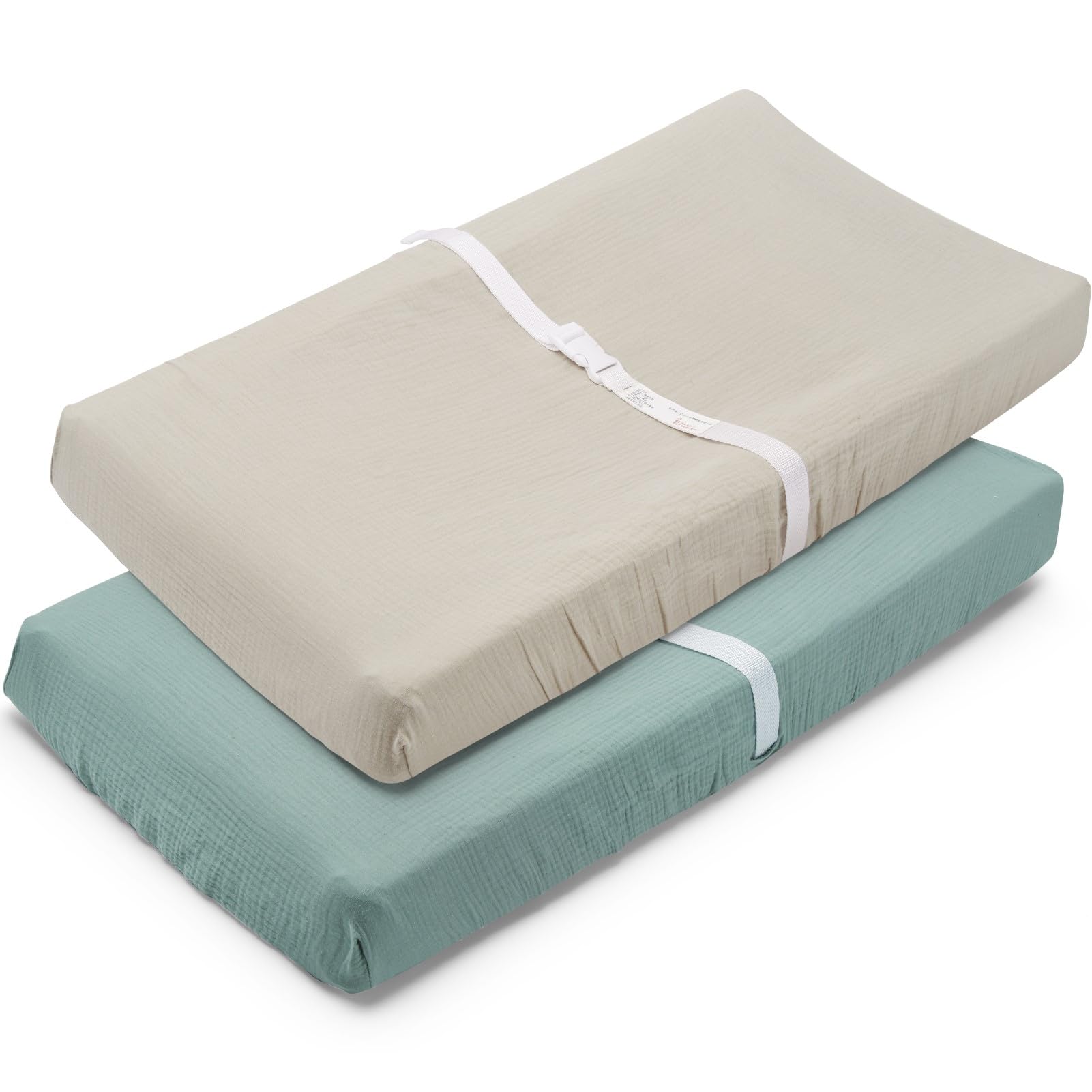 Pet Rejoir muslin changing pad cover in olive green for gentle diaper changes