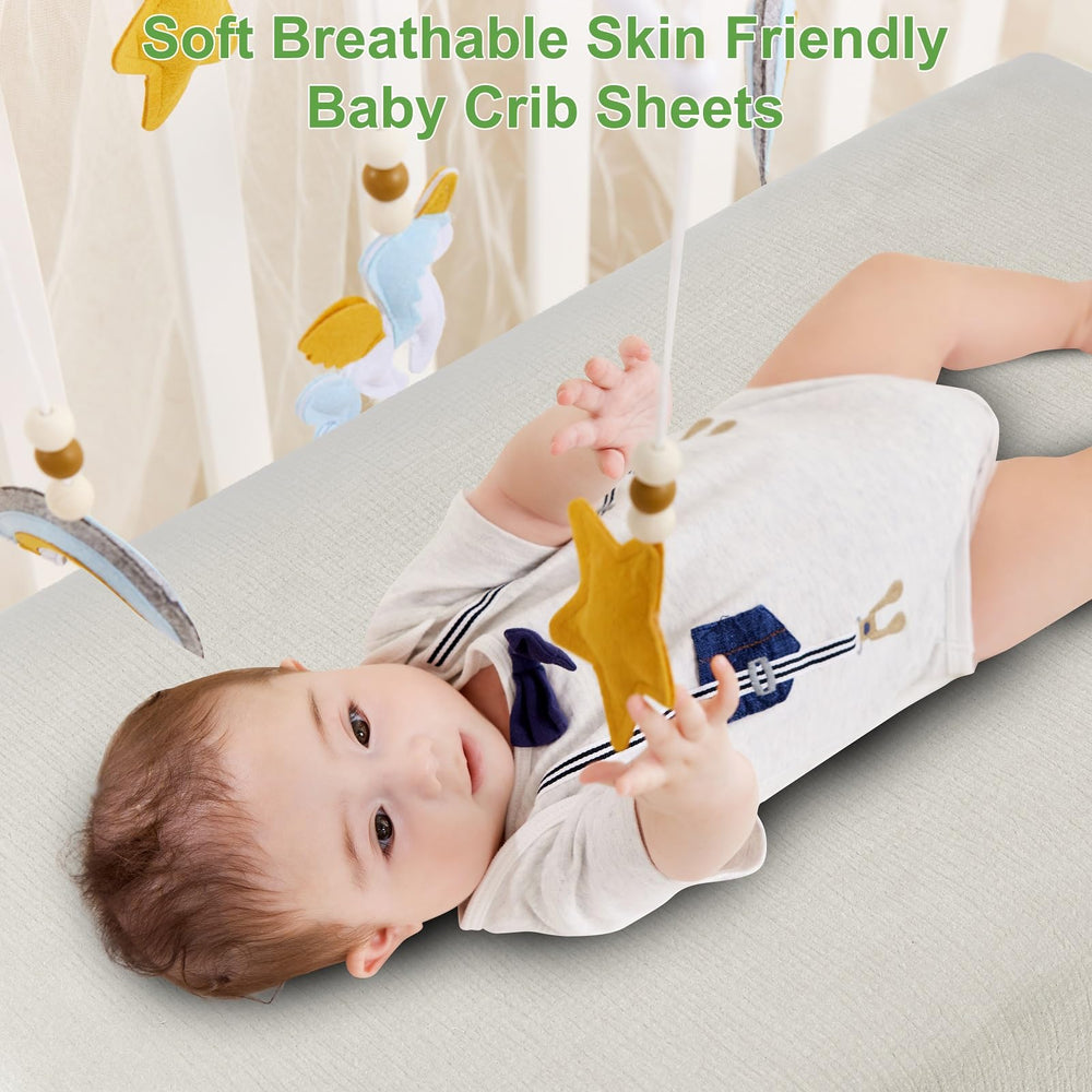 Pet Rejoir easy-care muslin crib sheets stay soft after machine washing