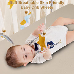 Pet Rejoir fitted crib sheet with 9 inch pockets securing a standard mattress.