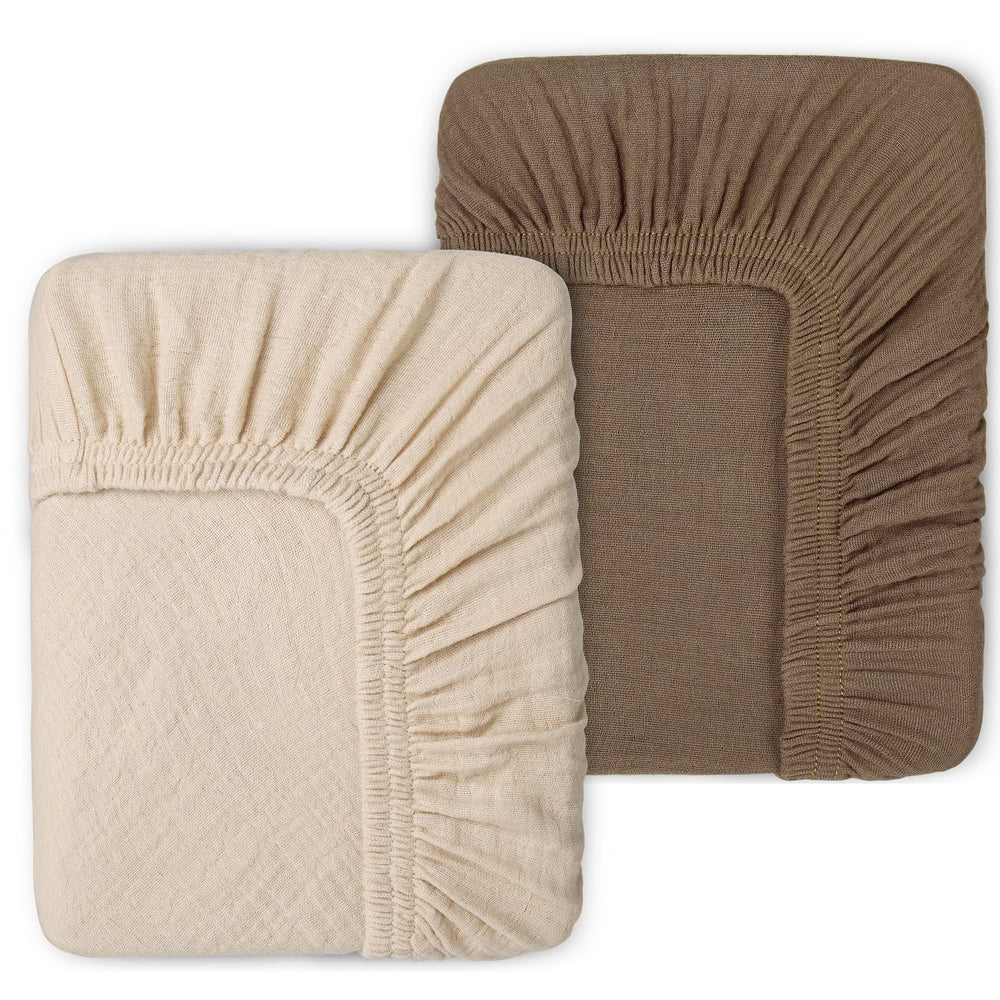 PET REJOIR two-pack muslin mini crib sheets in packaging, excellent baby shower gift.