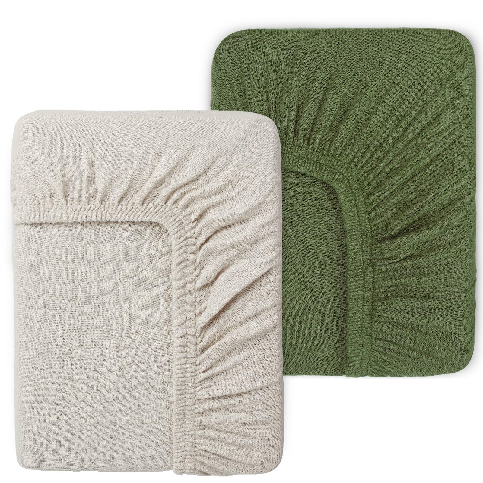 PET REJOIR muslin mini crib sheets deep pocket elastic for secure fit.