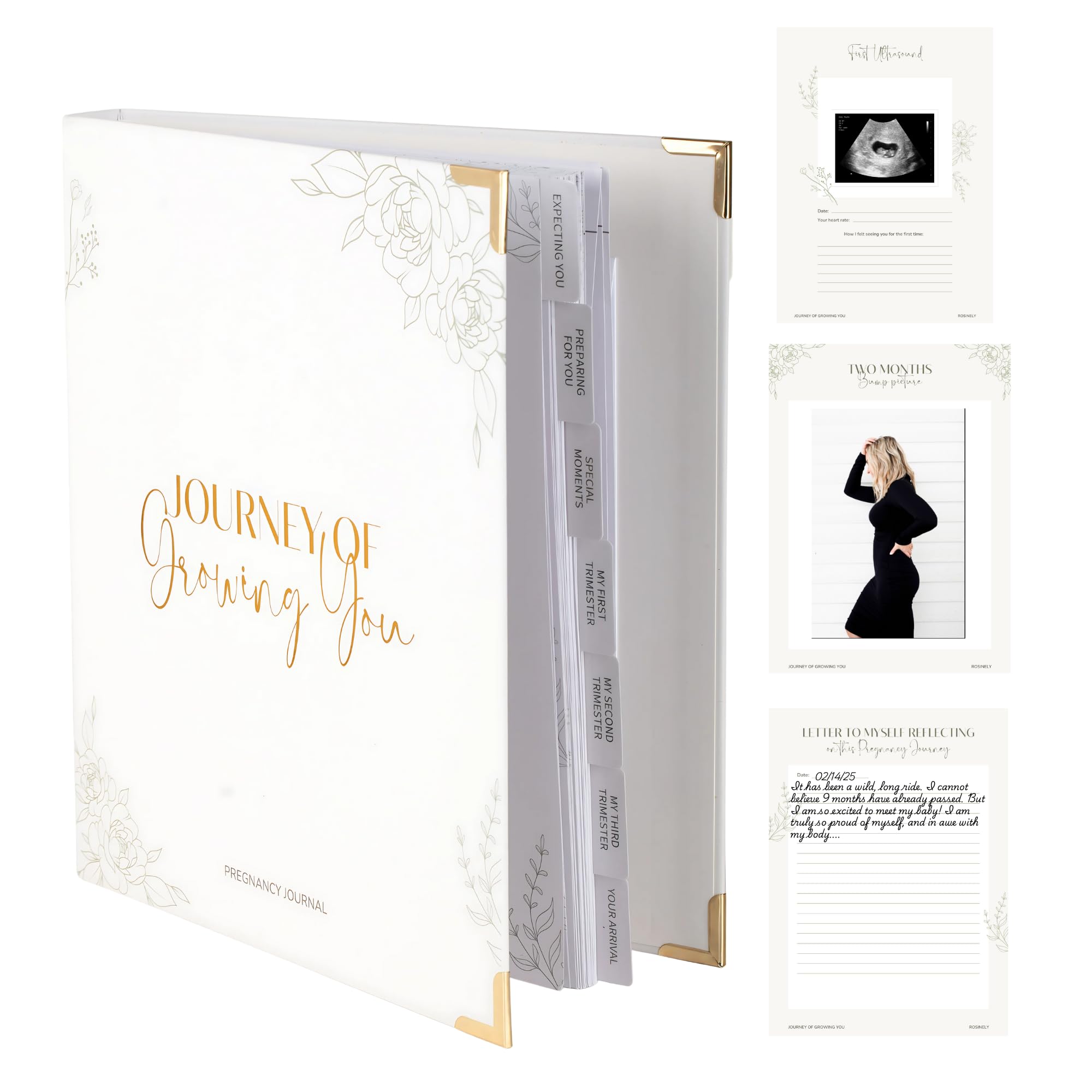 Petal & Pearl PP pregnancy journal tabs keep milestones neatly tracked.