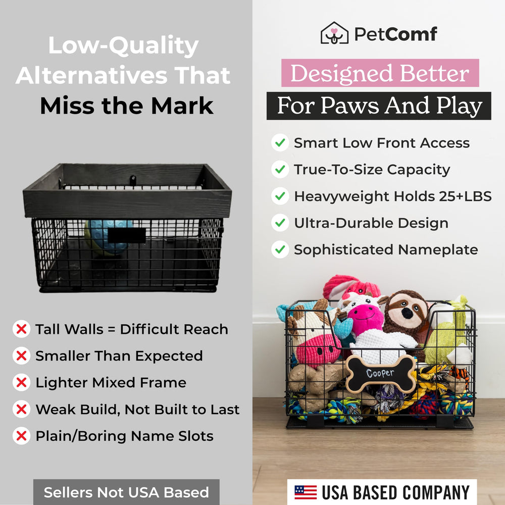 PetComf cat-friendly toy bin ready for play areas and tidy spaces.