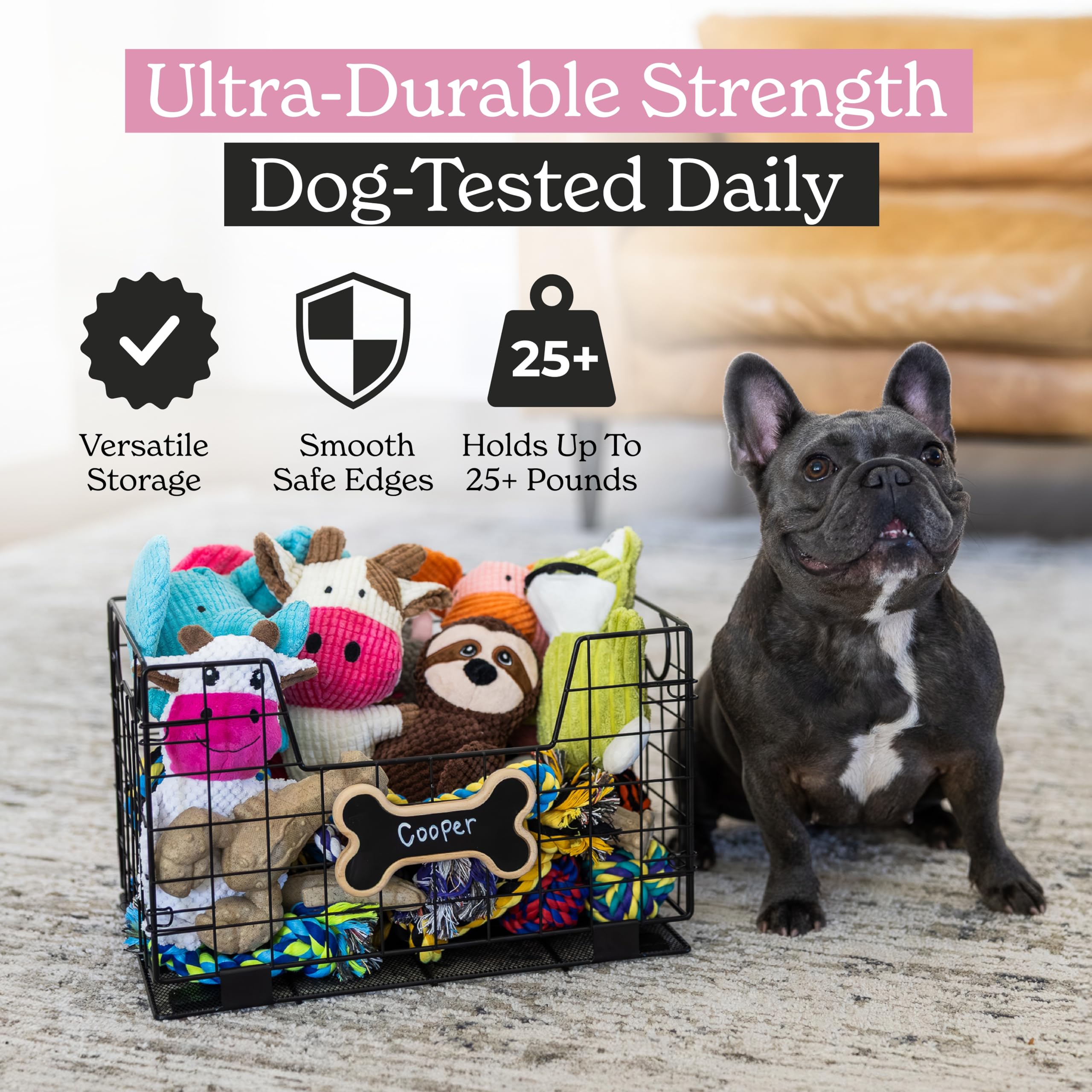 PetComf dog toy basket open top for quick access to small pets.